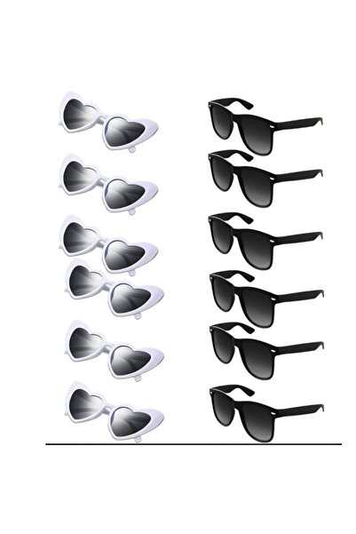 newdaki Hearted Bride Groom Sunglasses Set of 12 Uv400 - Wedding Engagement H...