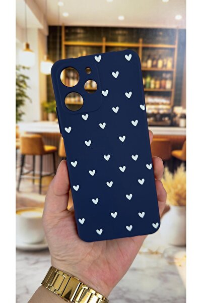 Vip Case Redmi 12 Uyumlu Mini Beyaz Kalp Desenli Silikon Darbe Emici Klasik K...