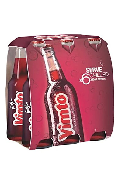 VIMTO Fruit Flavored Sparkling Drink, Glass Bottle, 330 ml × 6