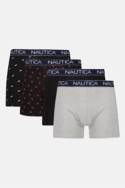 Nautica Men 4 Pairs Brand Logo Boxers, Multicolor