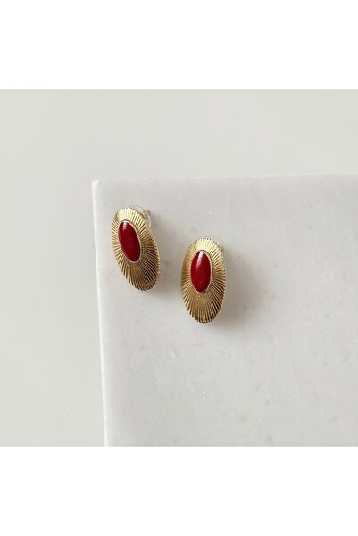Vesce Atelier Sun Ray Design Earrings Burgundy