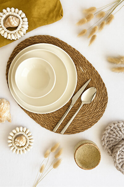 Le Kiv Home Hasır supla Amerikan servisi - 2 adet - oval 30 x 45 cm