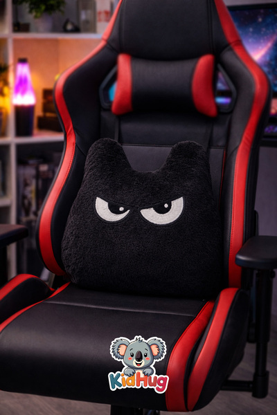 KidHug Nakışlı Göz Tasarımlı Yumuşak Bel Destek Peluş Yatık –Oto, Oyuncu, Ofi...
