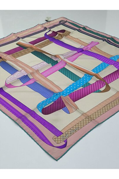 PİRAMİT وشاح حرير تيفيل من سيلك هوم سالمون 2001-1