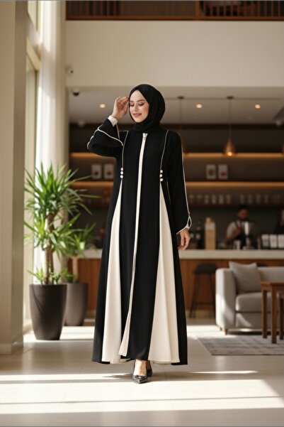 sümeyra Biyeli fermuarli medine ipeği ferace