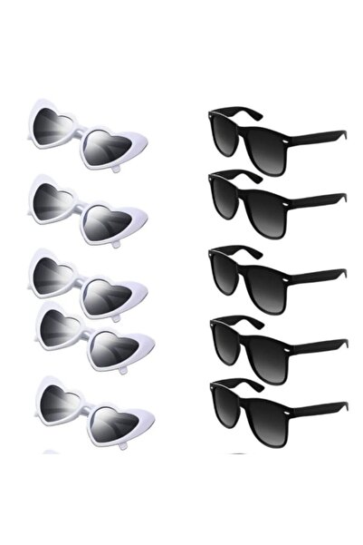 newdaki Hearted Bride Groom Sunglasses Set of 10 Uv400 - Wedding Engagement H...