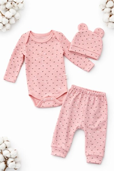 Pure Boutique Σετ για κορίτσι 3 τεμάχια: φορμάκι, παντελόνι, καπέλο, ροζ σομό...