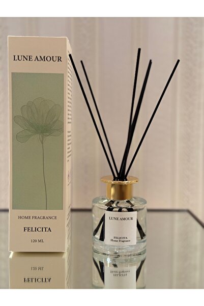 Uzun Süre Kalıcı 120 ml Bambu Çubuklu Felicita Oda Kokusu Gold Kapak