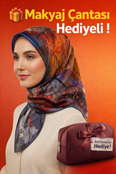 Picasso Silk-Look Gray Crystal Scarf – Twill Stylish Design 90X90