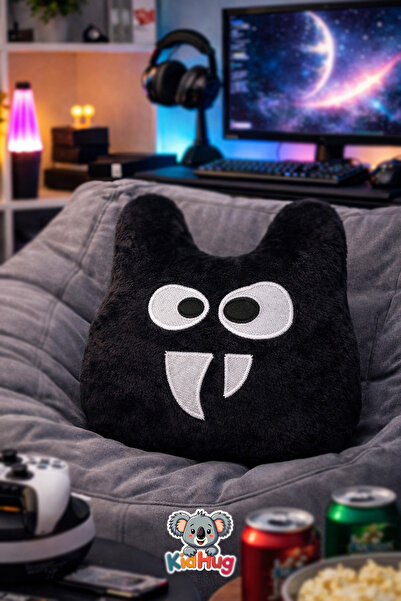 KidHug Pernă moale din pluș cu suport lombar brodat – Auto, Gaming, Birou și ...