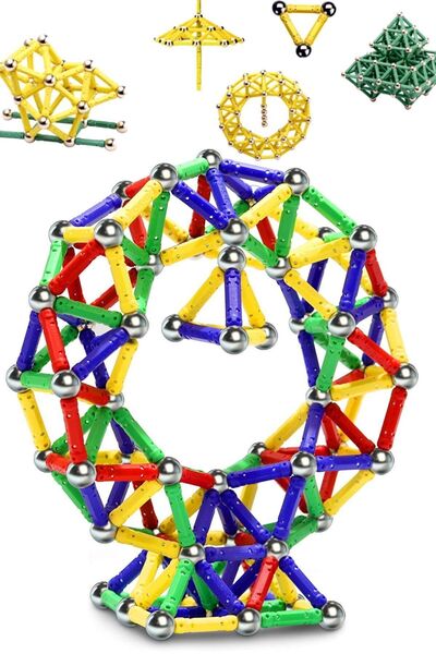 Munico Zeka ve Zihin Geliştirici Manyetik Çubuklu Çelik Küre Eğitici Çocuk Oy...