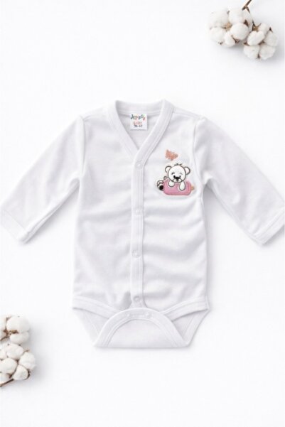 Pure Boutique Body bebe alb bumbac maneca lunga cu capse fata imprimeu ursule...