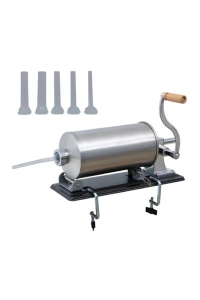 Campion Mașină de umplut cârnați 5 KG, profesională orizontală din oțel inoxi...