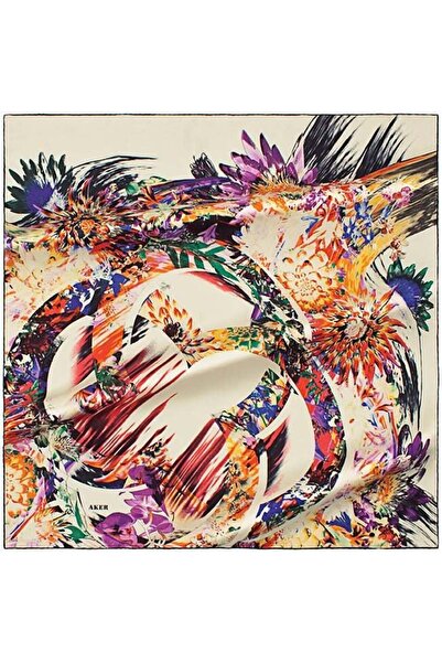 Aker Nostalji̇ Sura Silk Scarf 6164-311