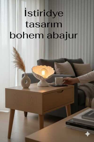 Dropcek eticaret Oyster Design Lampshade – Decorative Table Lamp |   Modern &...
