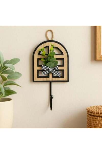 Generic Wooden Wall Hook with Window Design