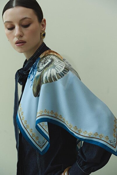 Jolamier Mavi Shella Pamuklu Modal Fular