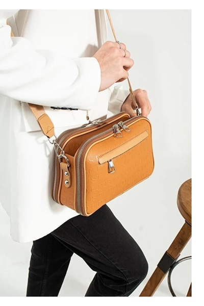 JP POLO Women's Waterproof Embossed Print 5 Compartment Postman Shoulder Bag