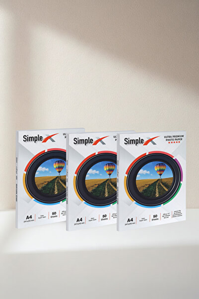 simplex 20x30 cm (A4) Mat 3'lü Fotoğraf Kağıdı 270 Gr - 150 Adet