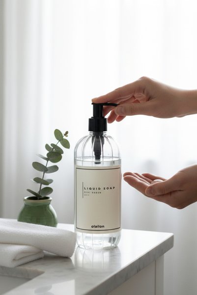 olailon Dishwashing Liquid and Liquid Soap Bottle Set of 2 Transparent |   500 ml Plastic