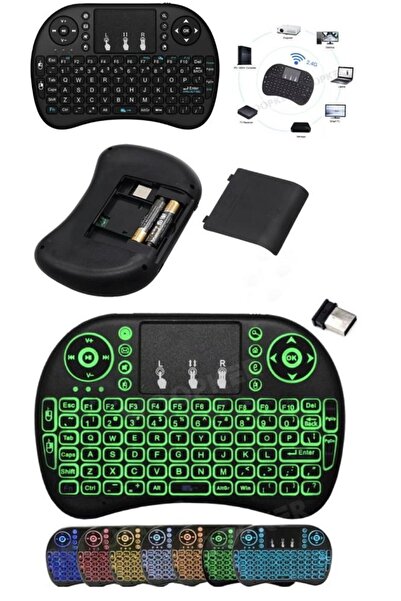 Munico Kablosuz Mini Klavye Mouse Uzaktan Kumandalı Android TV PC Laptop Uyum...