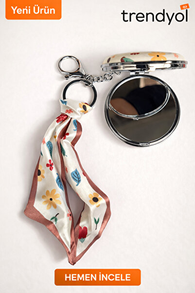 MGEStore Double-Sided Pocket Mirror with Keychain, Stylish Keychain Mirror wi...