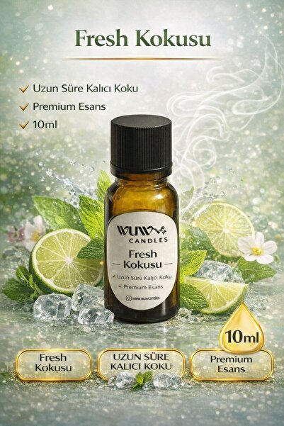 WUW CANDLES Fresh Kokusu – Premium Esans | 10 ml - Mum Parafin Sabun Yapımı -...