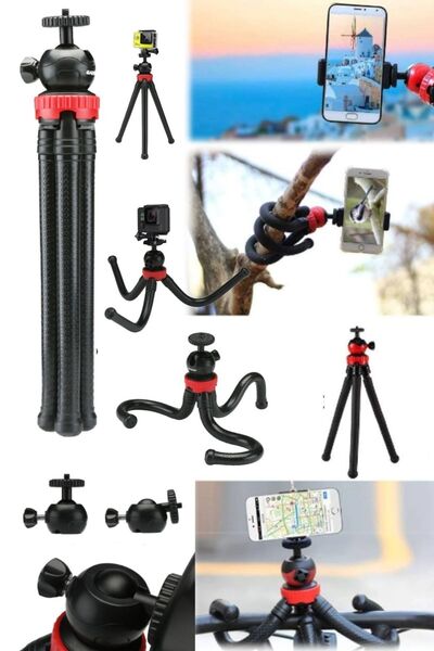 Munico Profesyonel Taşınabilir Mini Esnek Ahtapot Tripod Araba Telefon Tutucu...