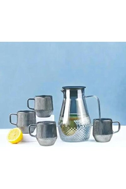 Generic Elegant Juice Serving Set (5 Pieces) – Glass Pitcher with 4 Cups