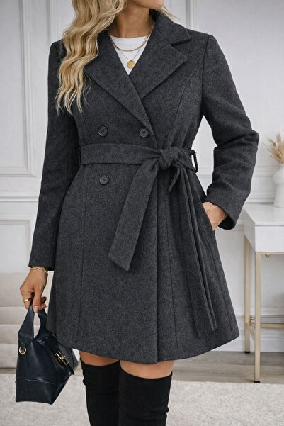 MUZOTEX Довгорукавний кардиган з поясом і кишенями