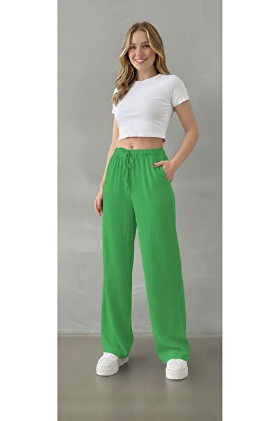 THEBEK Women's Wide-Legged Baggy Plazzo Pants – Lightweight Fabric, Comfortab...