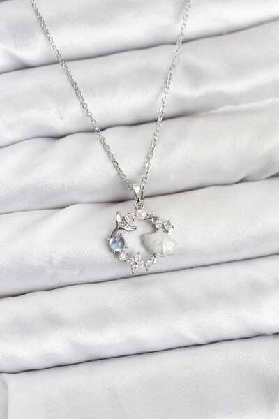 blackpure 316L Steel Chain Silver Color Sea Theme Model Zircon Stone Women's ...