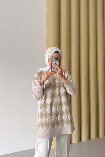 Rimel Moda Simli Merserize Tunik Taş