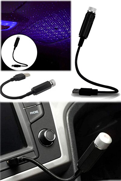 Munico Mavi Araba Mor Fosforlu Atmosfer Iç Tavan Lambası Yıldız Projektör Işı...