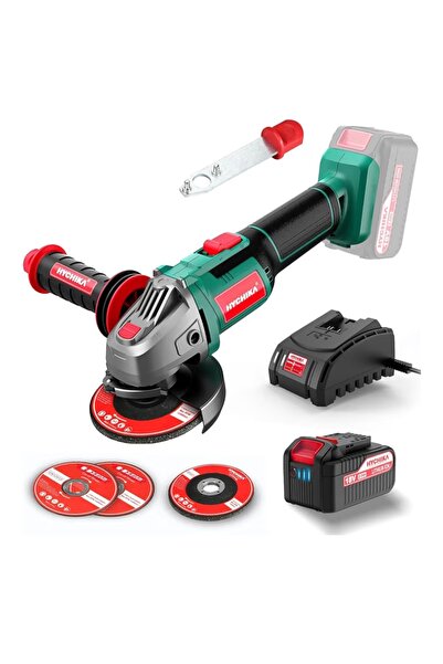 HYCHIKA akülü açılı taşlama makinesi 18 V, disk çapı 115 mm