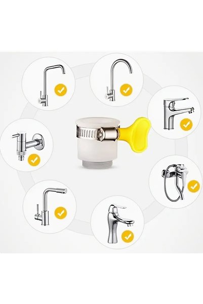 BGA Kitchen Faucet Spout Clamp-On Spout Converter Head Universal Faucet Adapter White