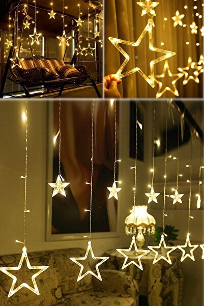 Munico Perdeye Asılabillir Fişli Az Elektrik Harcayan Loş Ev Işık Yıldız Moti...