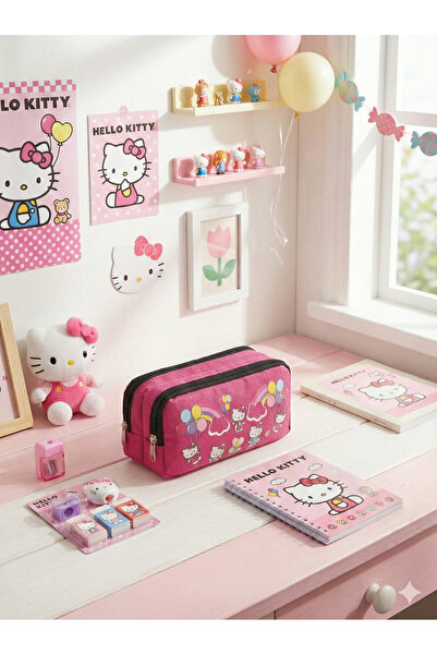 Probag Hello Kitty με τύπωμα Ροζ Σχολική θήκη για μολύβια για κορίτσια με διπ...