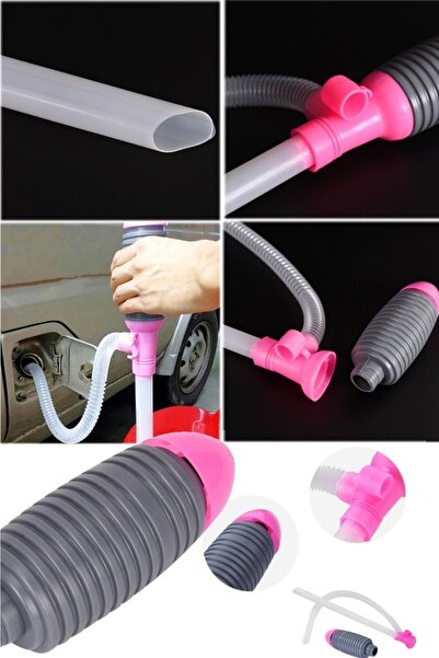 Munico Benzin Çekme Sifon Hortum Manuel El Sıvı Transfer Pompası Araba Yağ Ya...