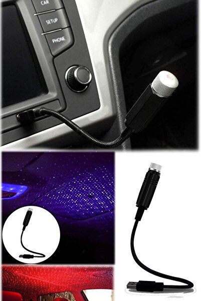 Munico Mavi Araba Içi Tavan Ayak Altı Akrobat Usb Projektör Işıklı Aydınlatma...