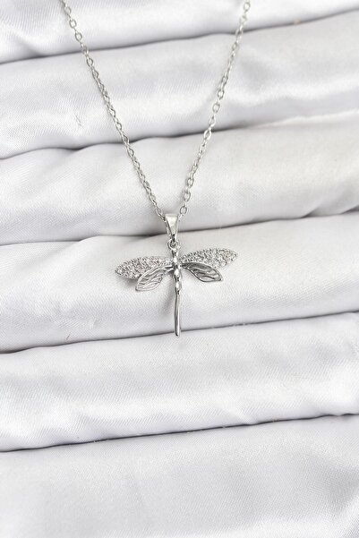 blackpure سلسلة فولاذية 316L فضية اللون على شكل اليعسوب مرصعة بحجر الزركون لل...