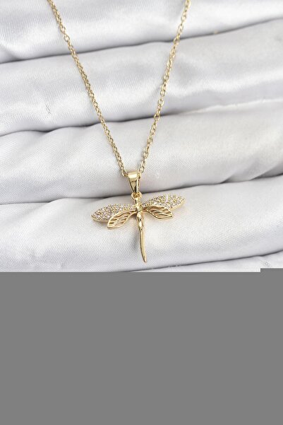 blackpure سلسلة من الفولاذ 316L باللون الذهبي موديل اليعسوب مرصعة بحجر الزركو...