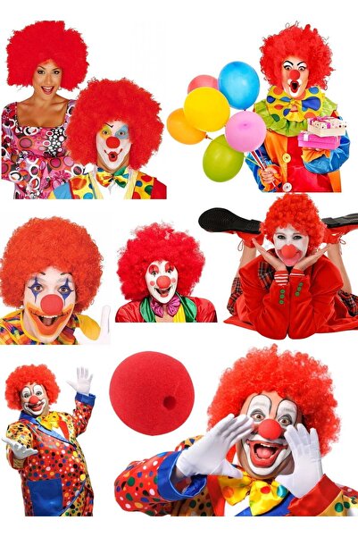 Munico Palyaço Burnu Set Cosplay Parti Çocuk Eğlence Aksesuarı Cadılar Bayram...