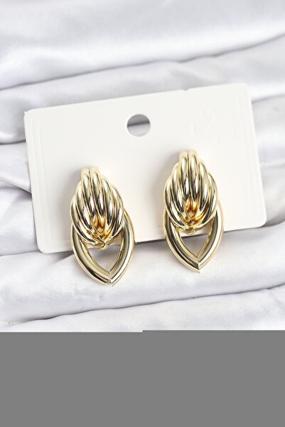 blackpure Brass Gold Color Spiral Drop Model Vintage Women's Earrings