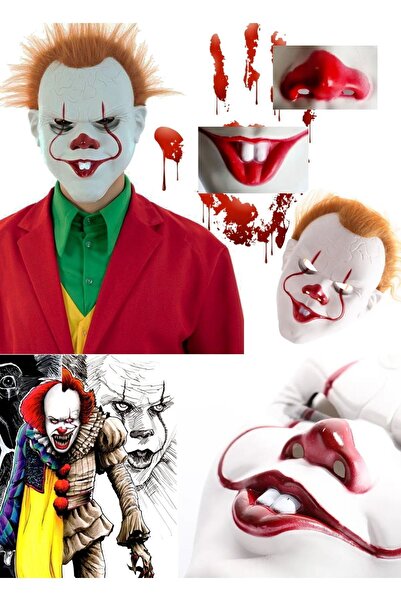 Munico Stephen King'in Korkutucu Joker Maskesi Yetişkin Ve Çocuk Uyumlu Peluş...