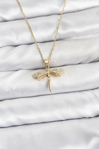 Epilons Bfs 316L Steel Chain Gold Color Dragonfly Model Zircon Stone Women's ...