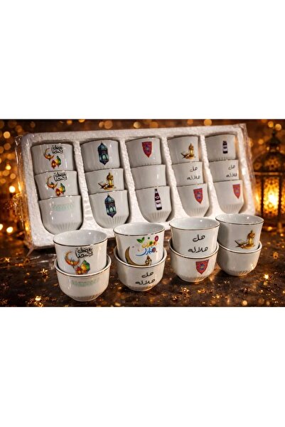 ceneric Ramadan mug giveaways with a variety of high-quality prints (12 pieces)