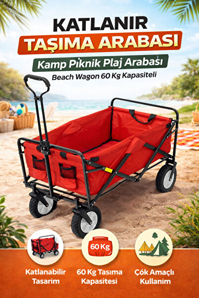 stratecht Beach Waggon Katlanır Taşıma Arabası Kamp Piknik Plaj Arabası Beach...