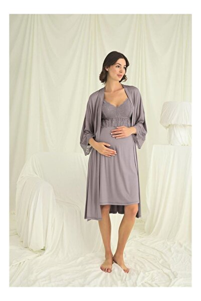 byasafkids Lacy Maternity Maternity Dressing Gown Set