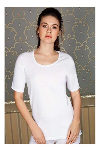 byasafkids Women's Cotton Rib Wide Collar Short Sleeve Undershirt T-Shirt (8550)